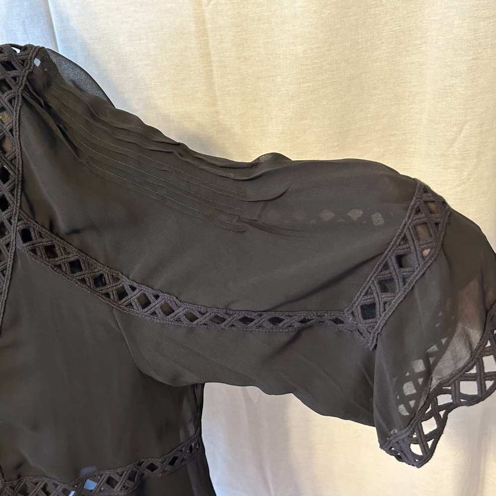 2X Sheer Black 2-Layer Jacket/Cover-Up (Scarf Not Included) - Picture 9 of 15